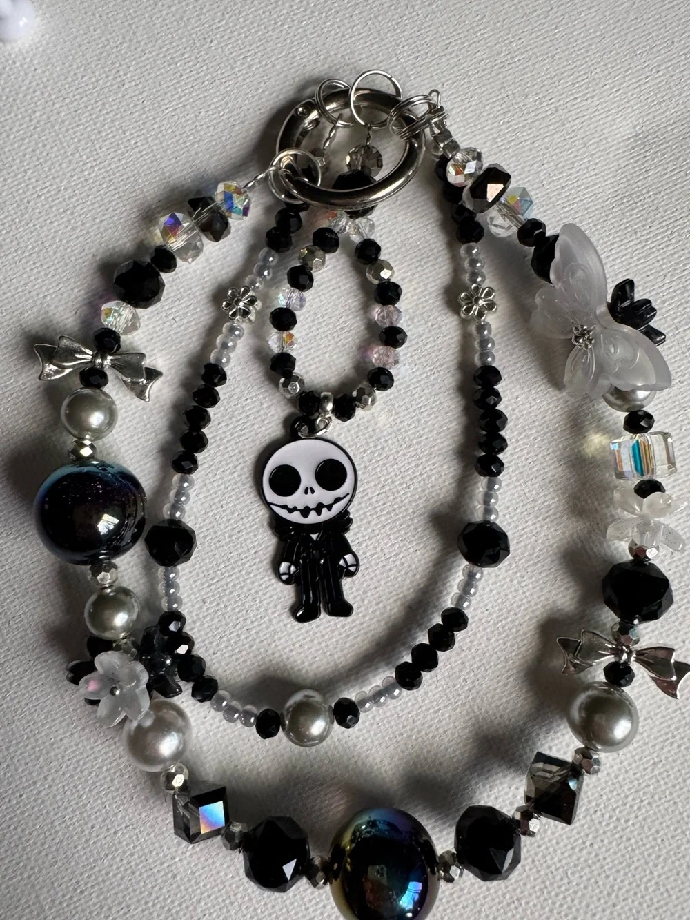 Halloween Jack Skellington Black & White Phone Charm